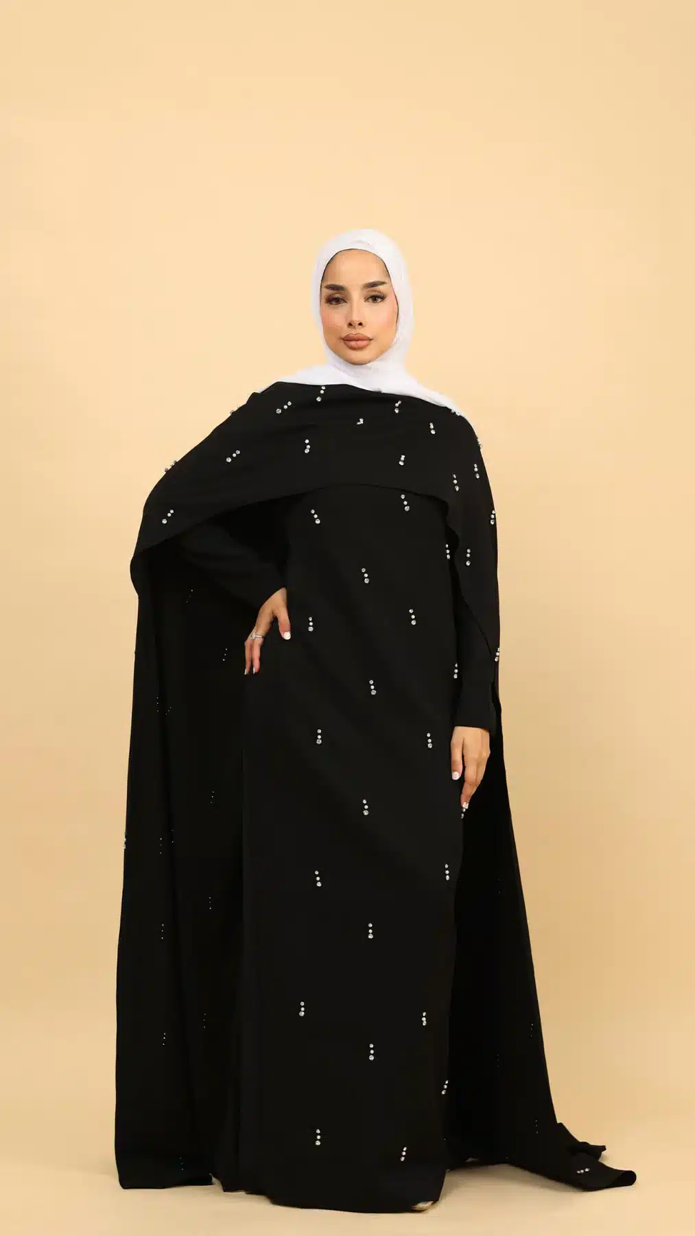 Celeste Pearl Diamond Cape Dress - Image 3