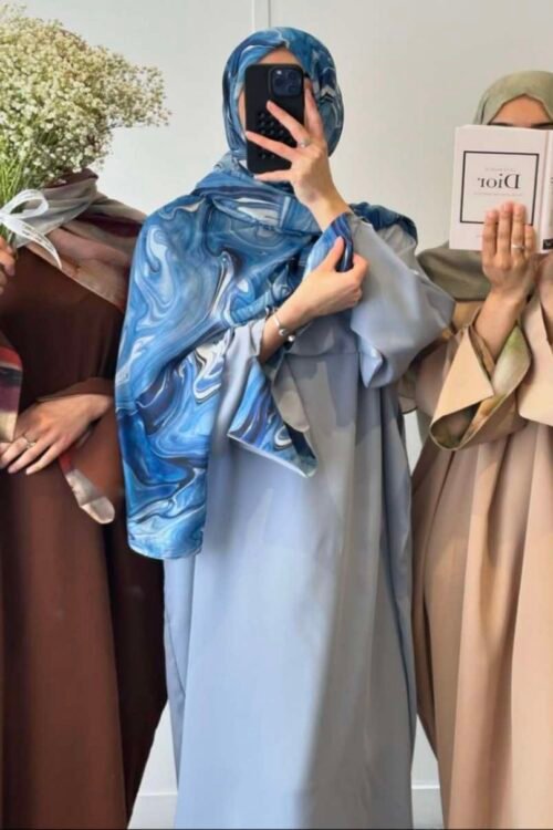 Marble Tie Dye Dress and Hijab Set