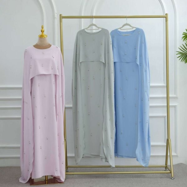 Celeste Pearl Diamond Cape Dress - Image 11