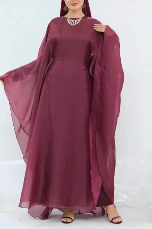 2 Pieces Set Butterfly Abaya