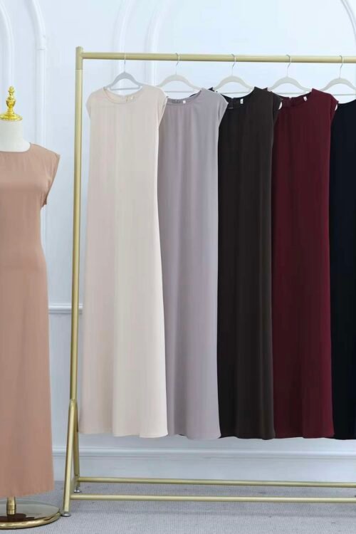 Sleeveless Nida Inner Slip Dress with Back Belt