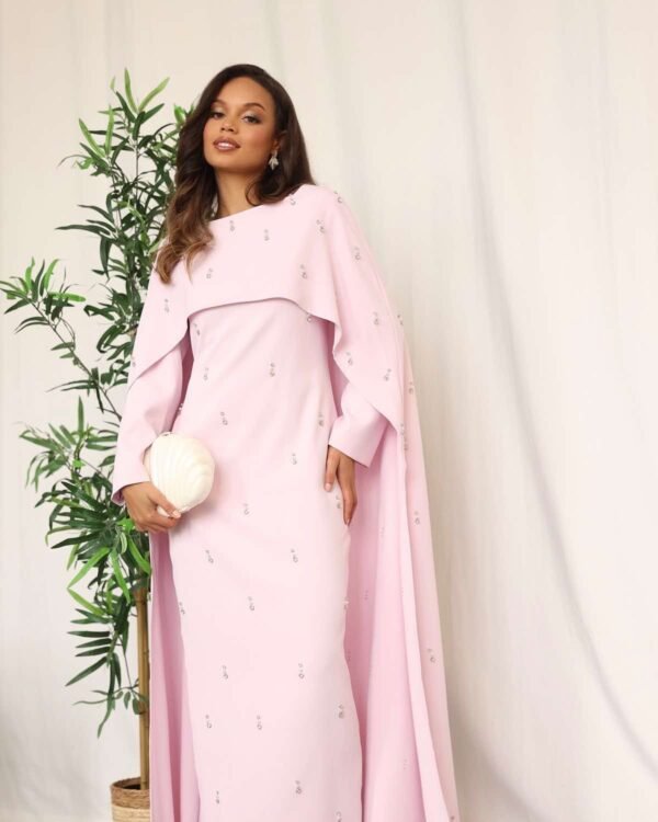 Celeste Pearl Diamond Cape Dress