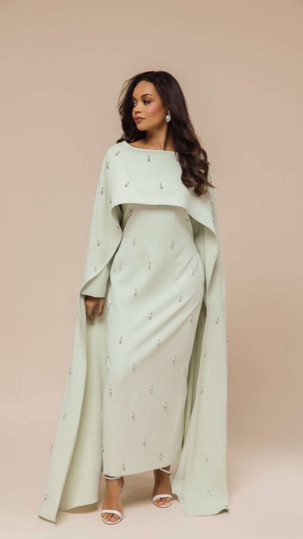Celeste Pearl Diamond Cape Dress - Image 7