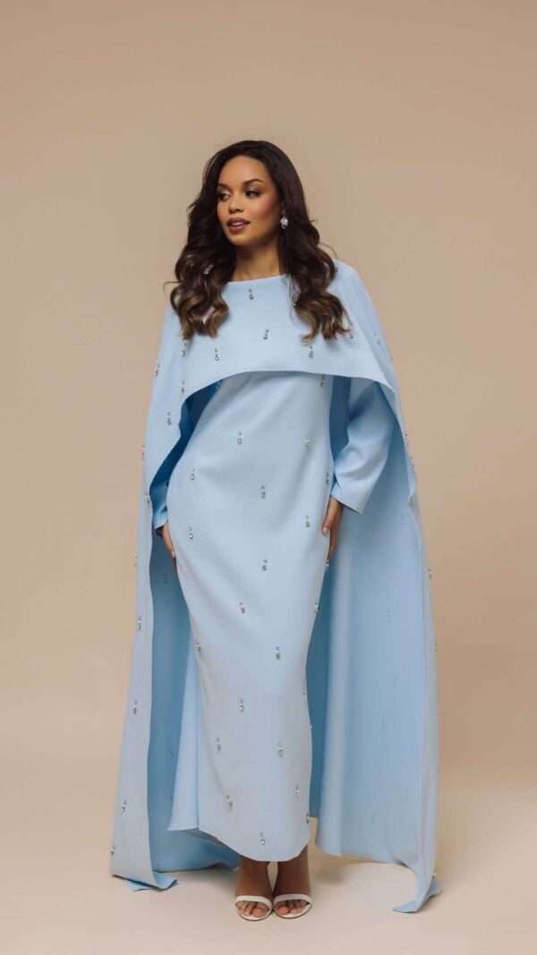 Celeste Pearl Diamond Cape Dress - Image 9