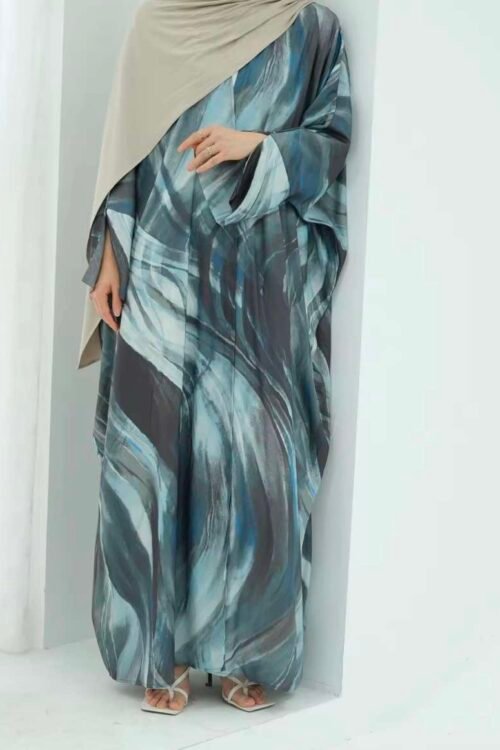 Marble Printed Open Abaya