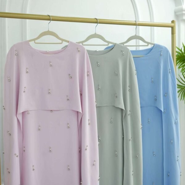 Celeste Pearl Diamond Cape Dress - Image 3