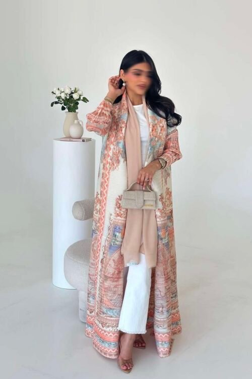 Liyana Luxe Floral Pleated Abaya