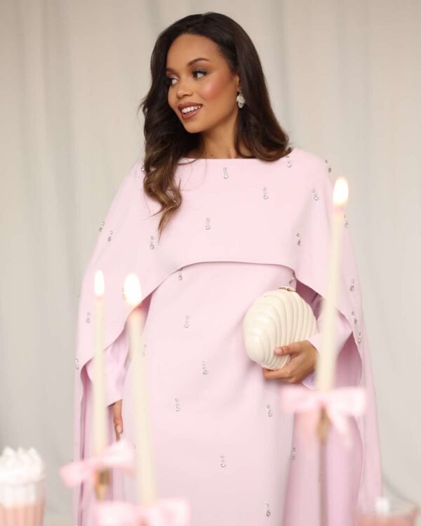Celeste Pearl Diamond Cape Dress - Image 2