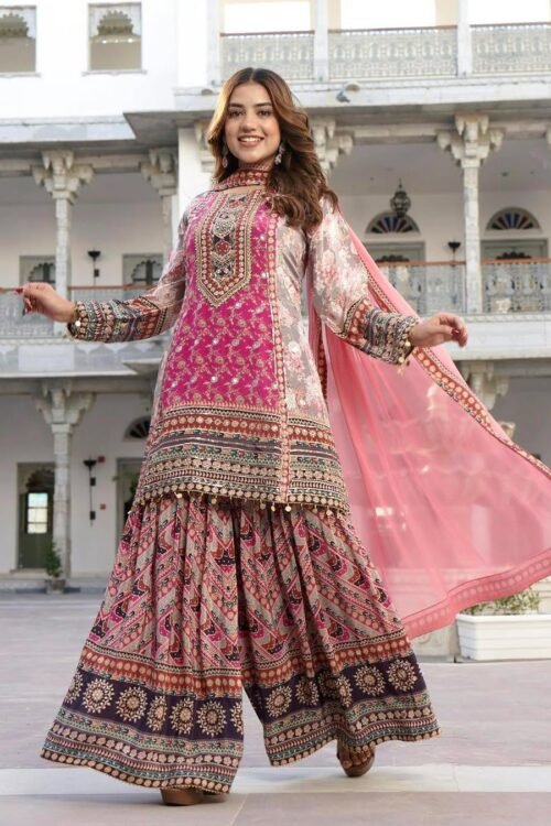 Digital Print Handwork Salwar Suit