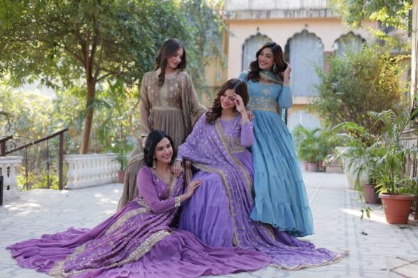 Fully Flair Gown and Dupatta With Attractive Lace Border - Image 2