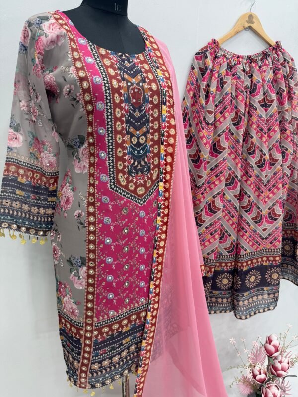 Digital Print Handwork Salwar Suit - Image 3