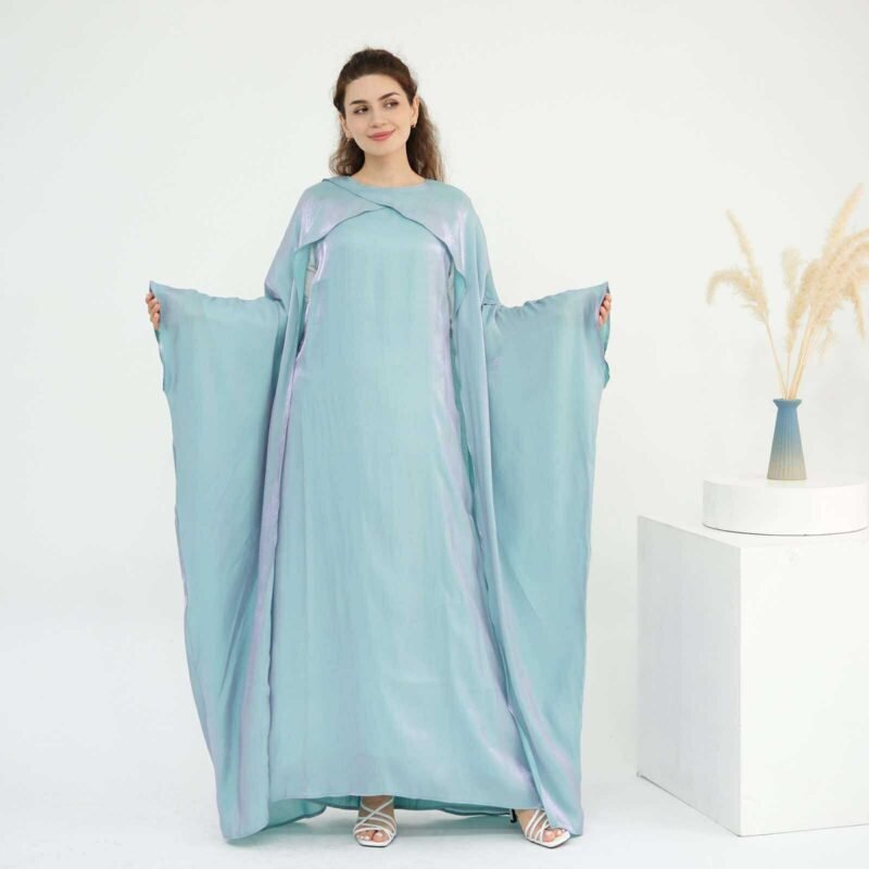 Cape Overlay Butterfly Abaya with Matching Hijab - Image 6