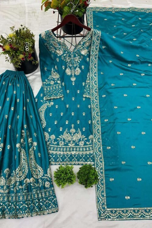 Mehr Embroidered Silk Sharara