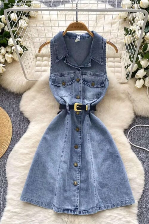 Vintage Denim Midi Dress