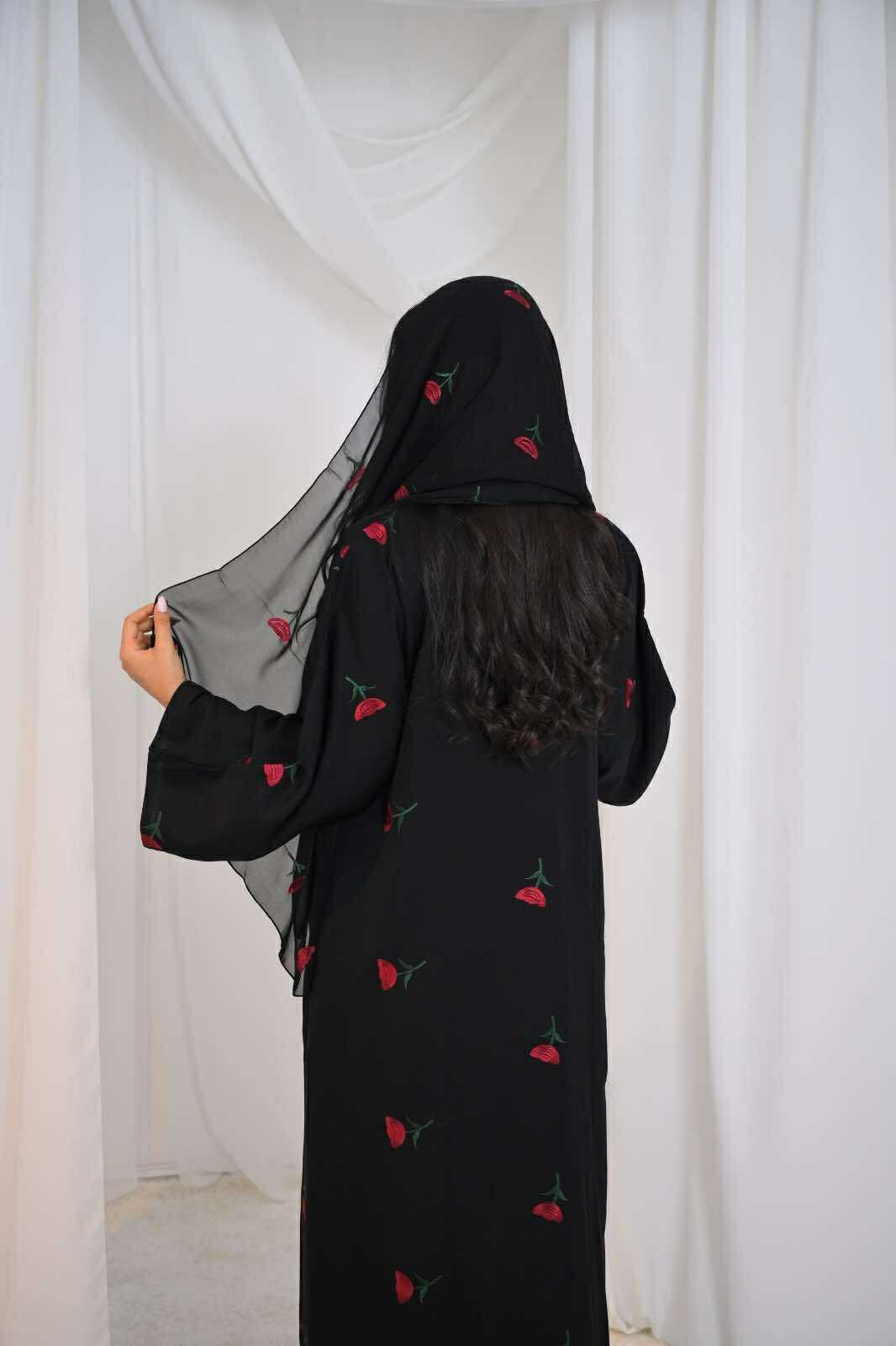 Azelia Embroidery Abaya with Hijab - Image 4