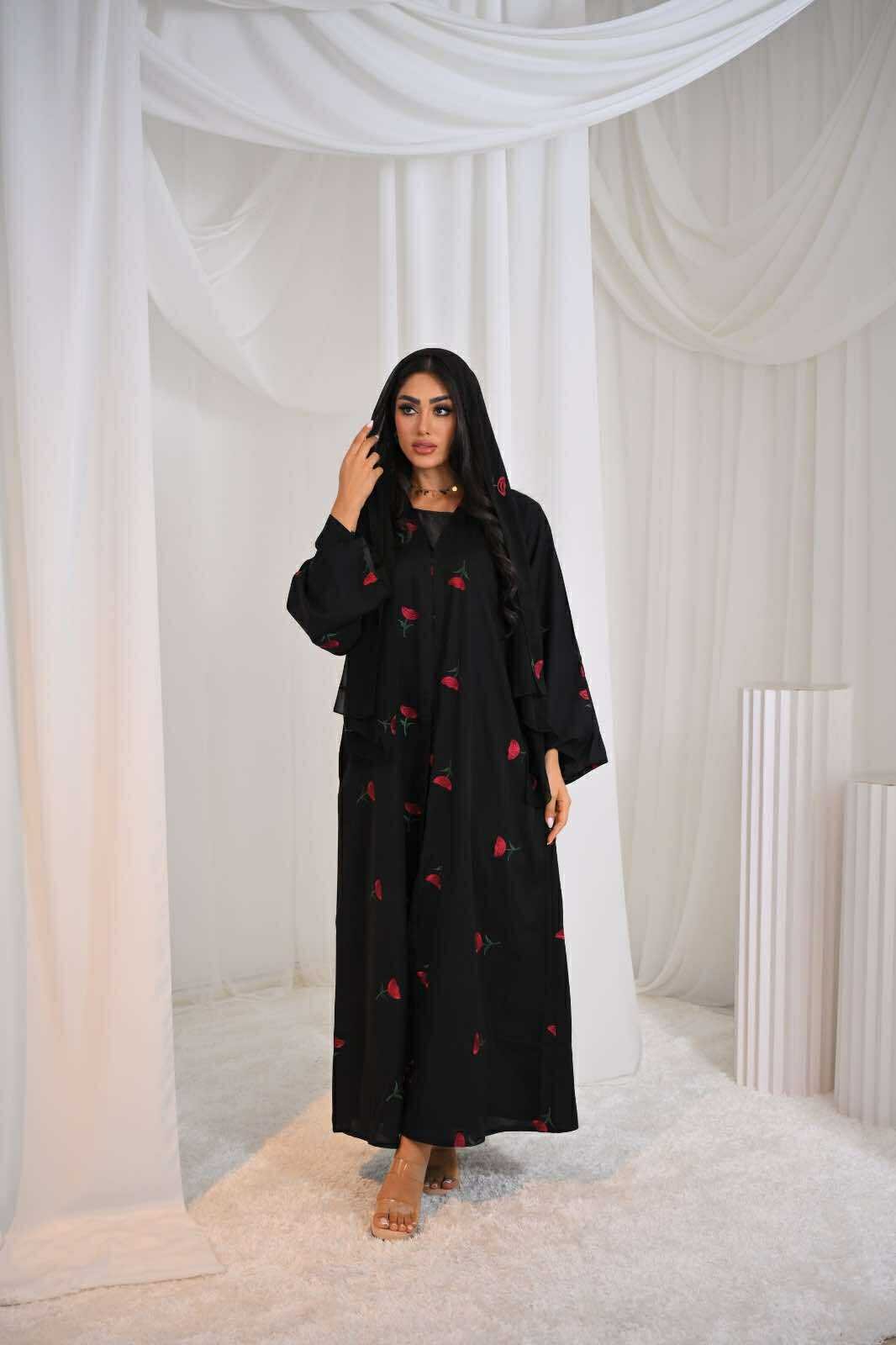 Azelia Embroidery Abaya with Hijab