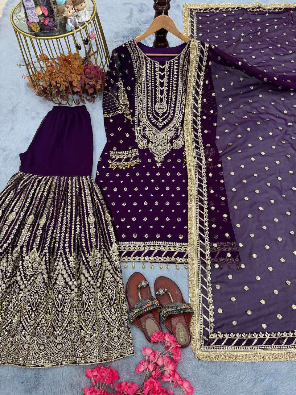 Zarifah Embellished Sharara Set - Image 6