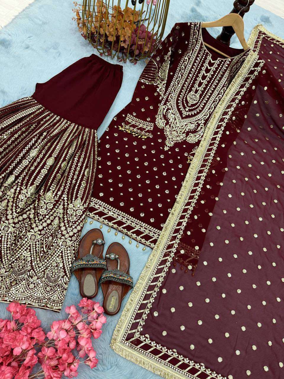 Zarifah Embellished Sharara Set - Image 4