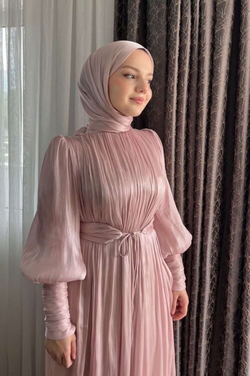 Lunara Gloss Belted Dress