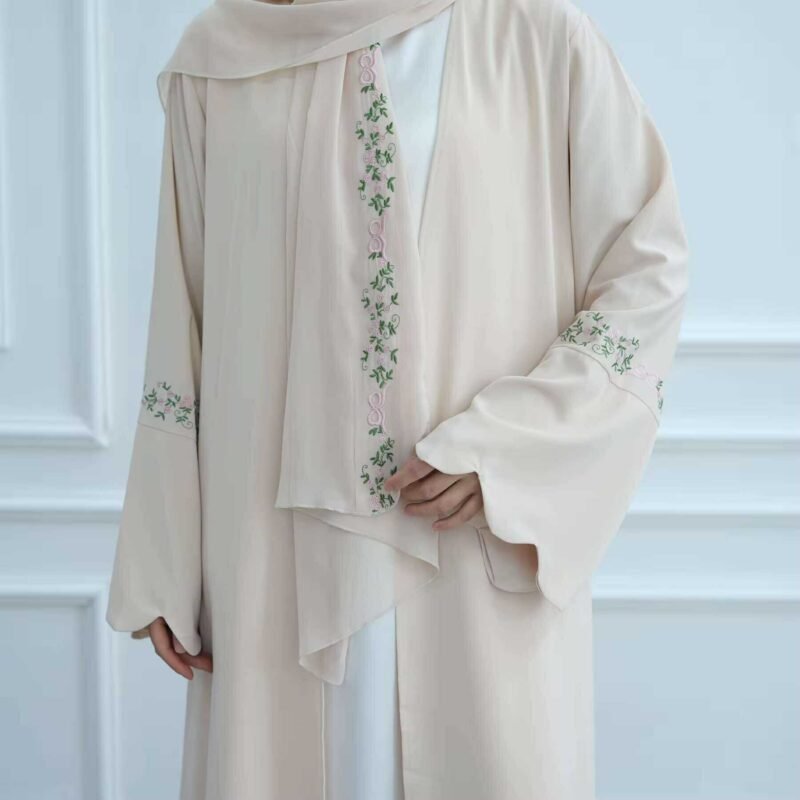Flora Belle Embroidered Abaya Set - Image 5