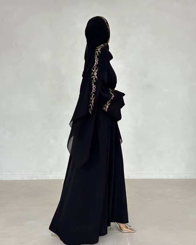 Flora Belle Embroidered Abaya Set - Image 4