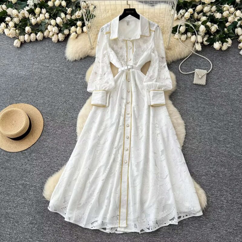 Regalia Pearl Lace Maxi Dress - Image 5