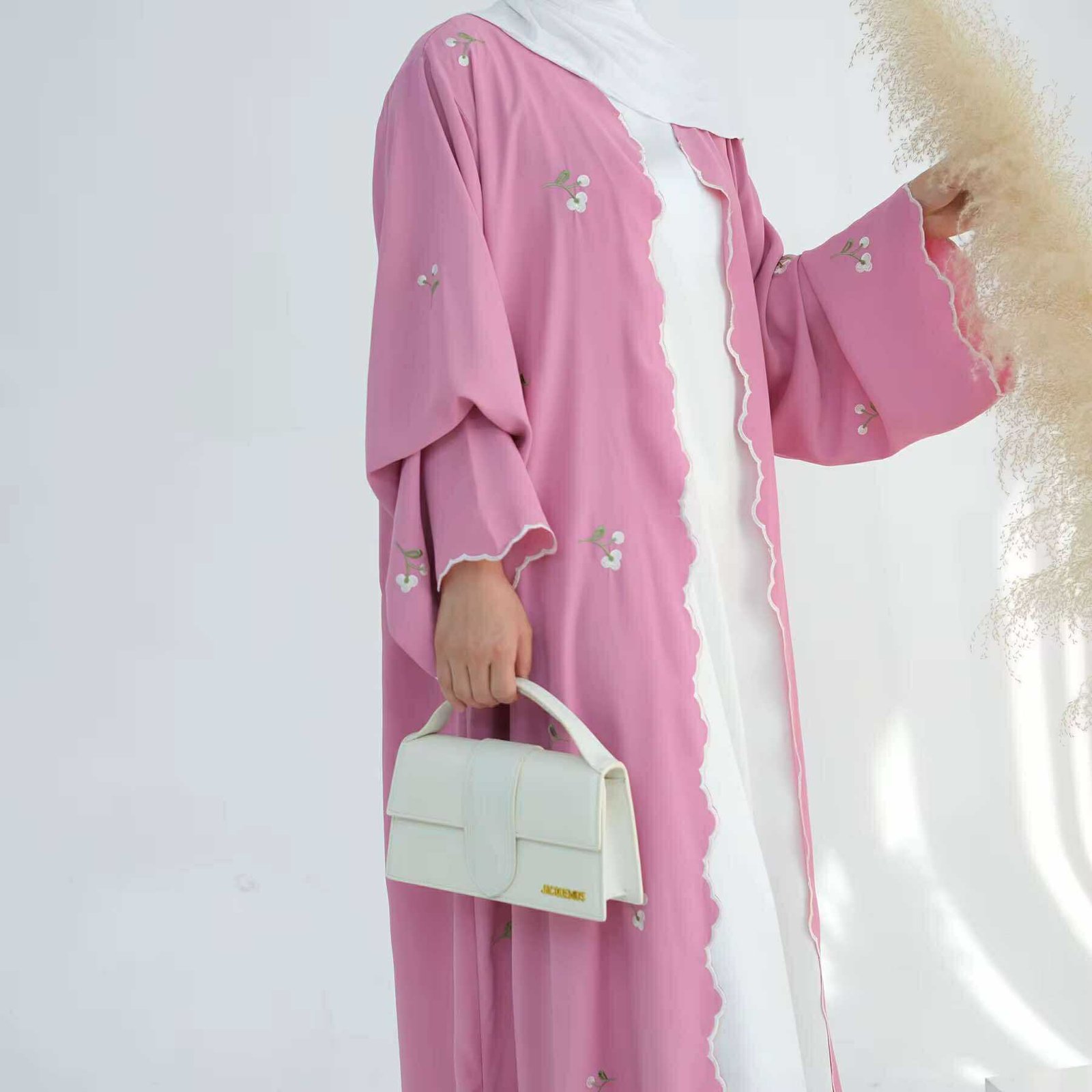 Blossom Wave Embroidered Nida Abaya - Image 3