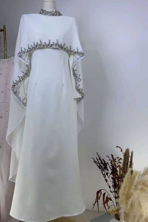 Luxe 2-Piece Crystal Cape Dress