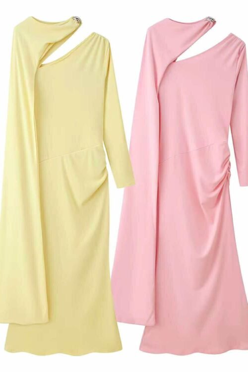 Metallic Accent Stretch Maxi Dress