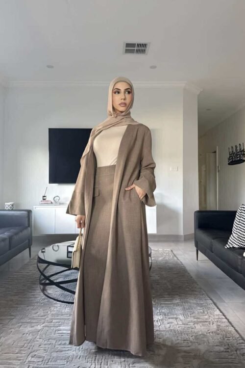 Luxe Minimalist Skirt and Abaya Set