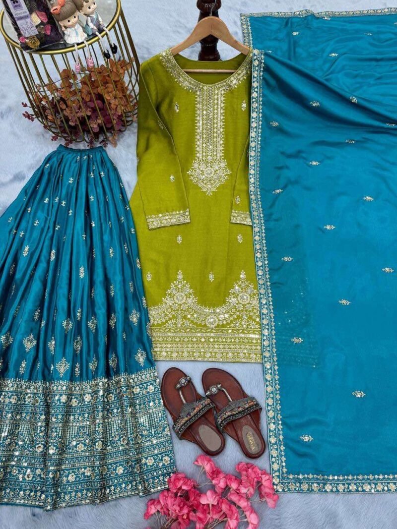Silk Chinon Sharara Set - Image 3