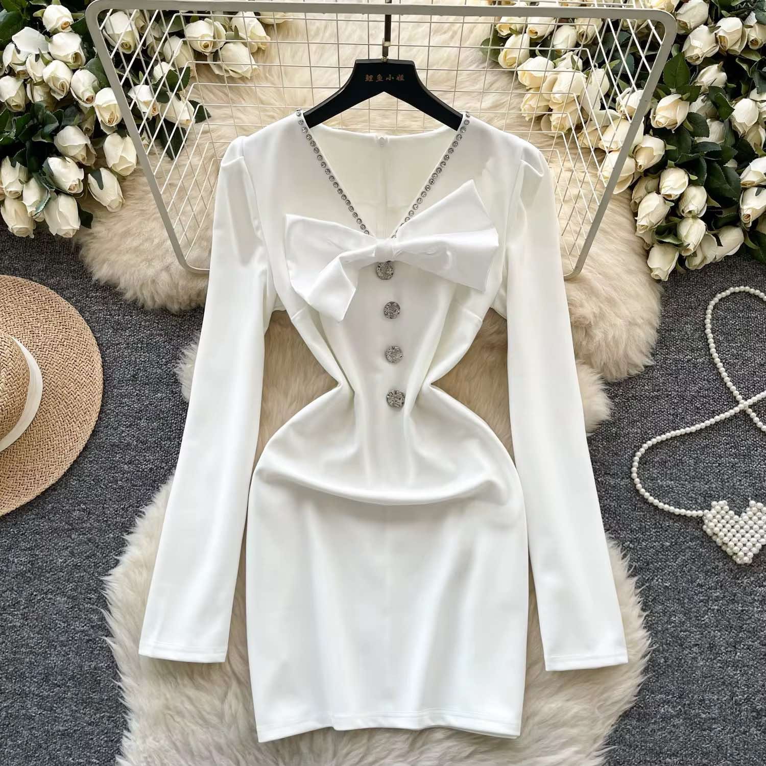 Glam Bow Luxe Bodycon Dress - Image 6