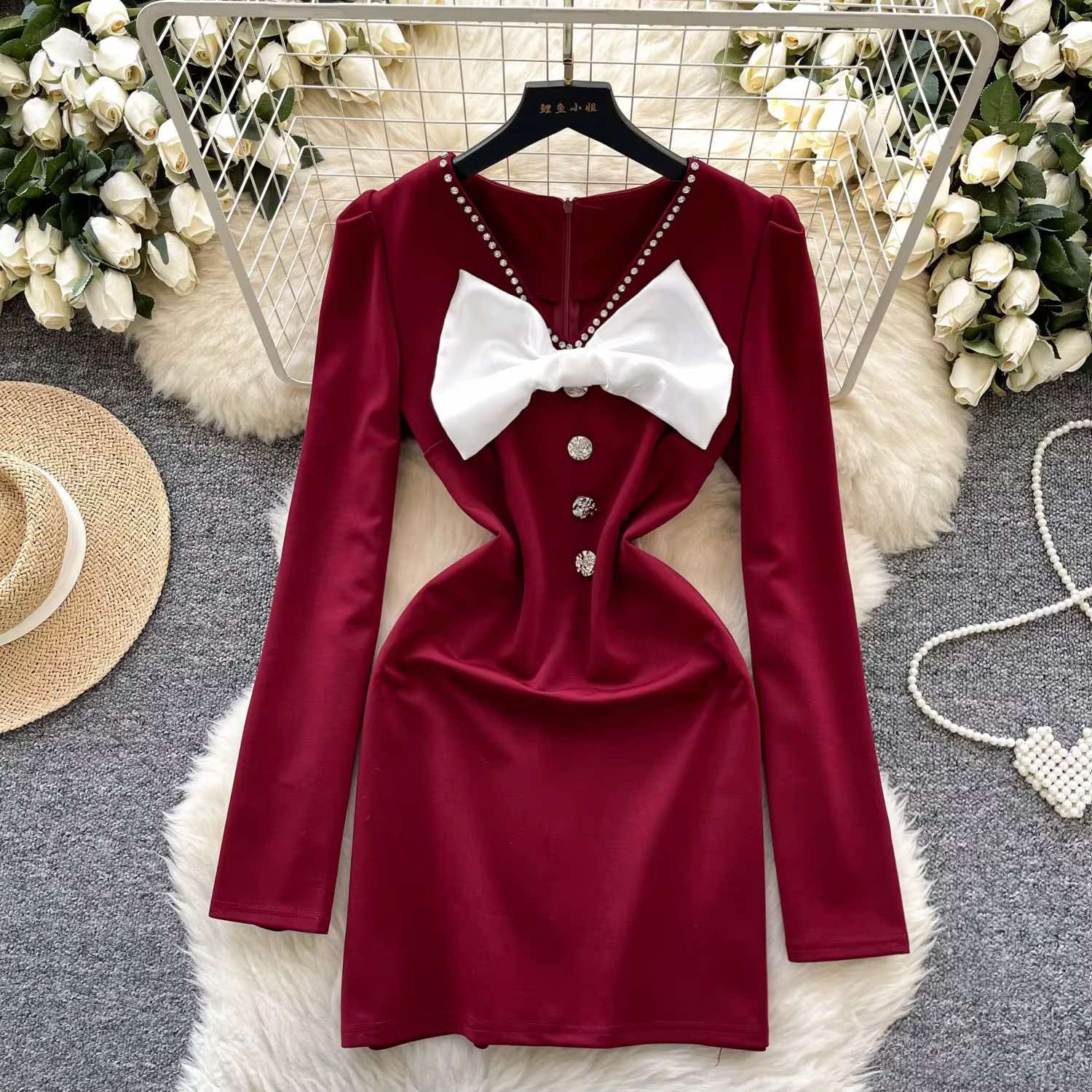 Glam Bow Luxe Bodycon Dress
