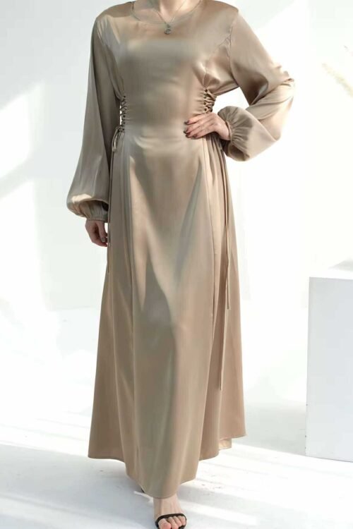 Satin Luxe Side-Ruched Dress