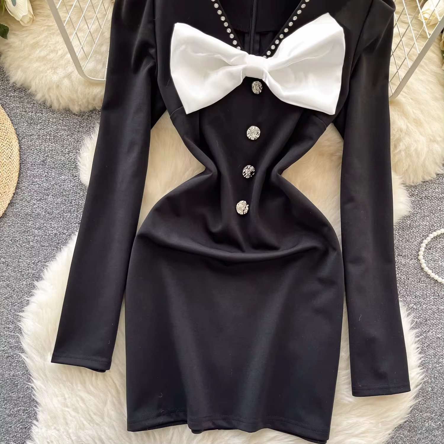 Glam Bow Luxe Bodycon Dress - Image 3
