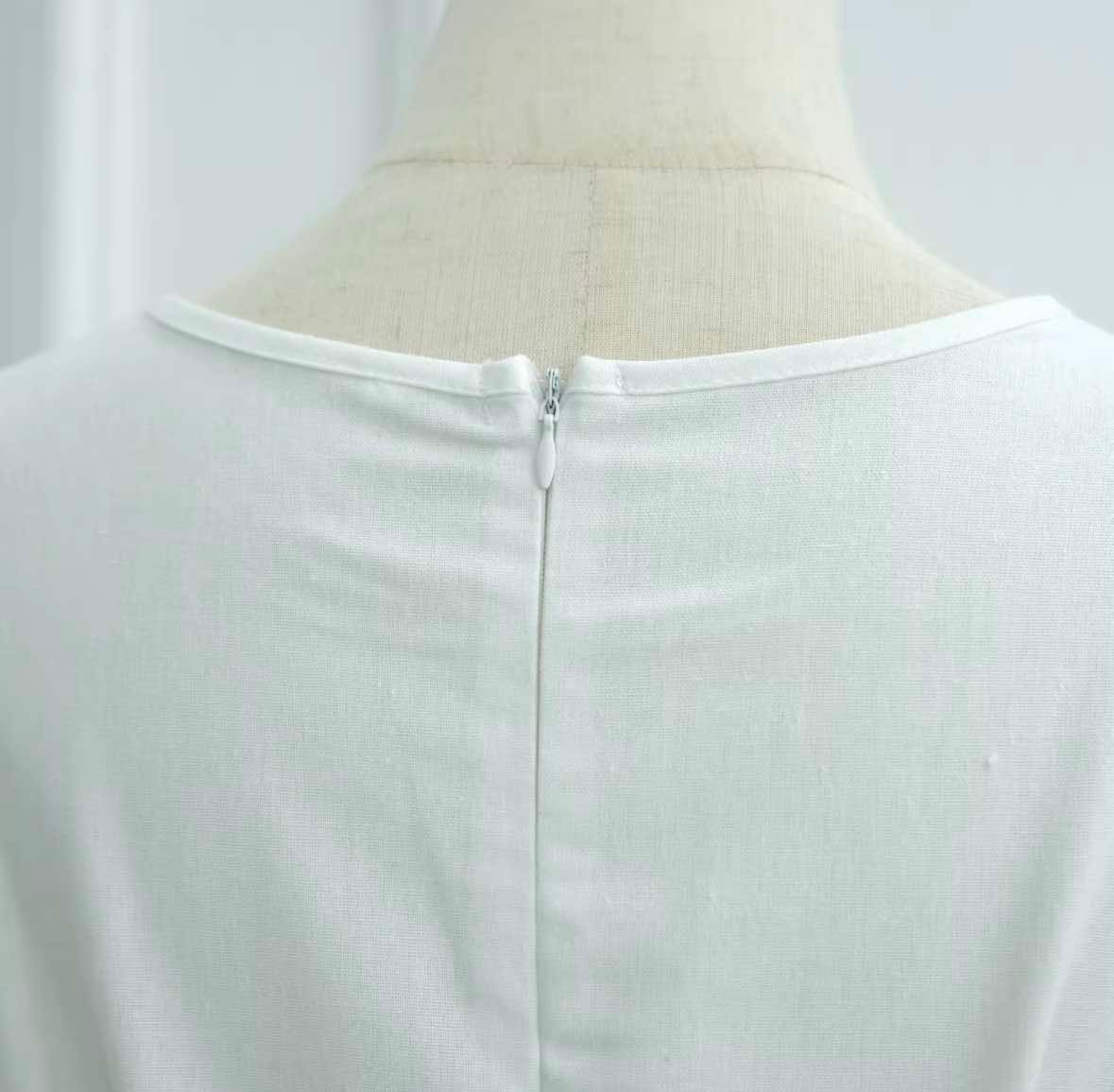 Linen Blend Asymmetrical Top and Skirt Set - Image 6