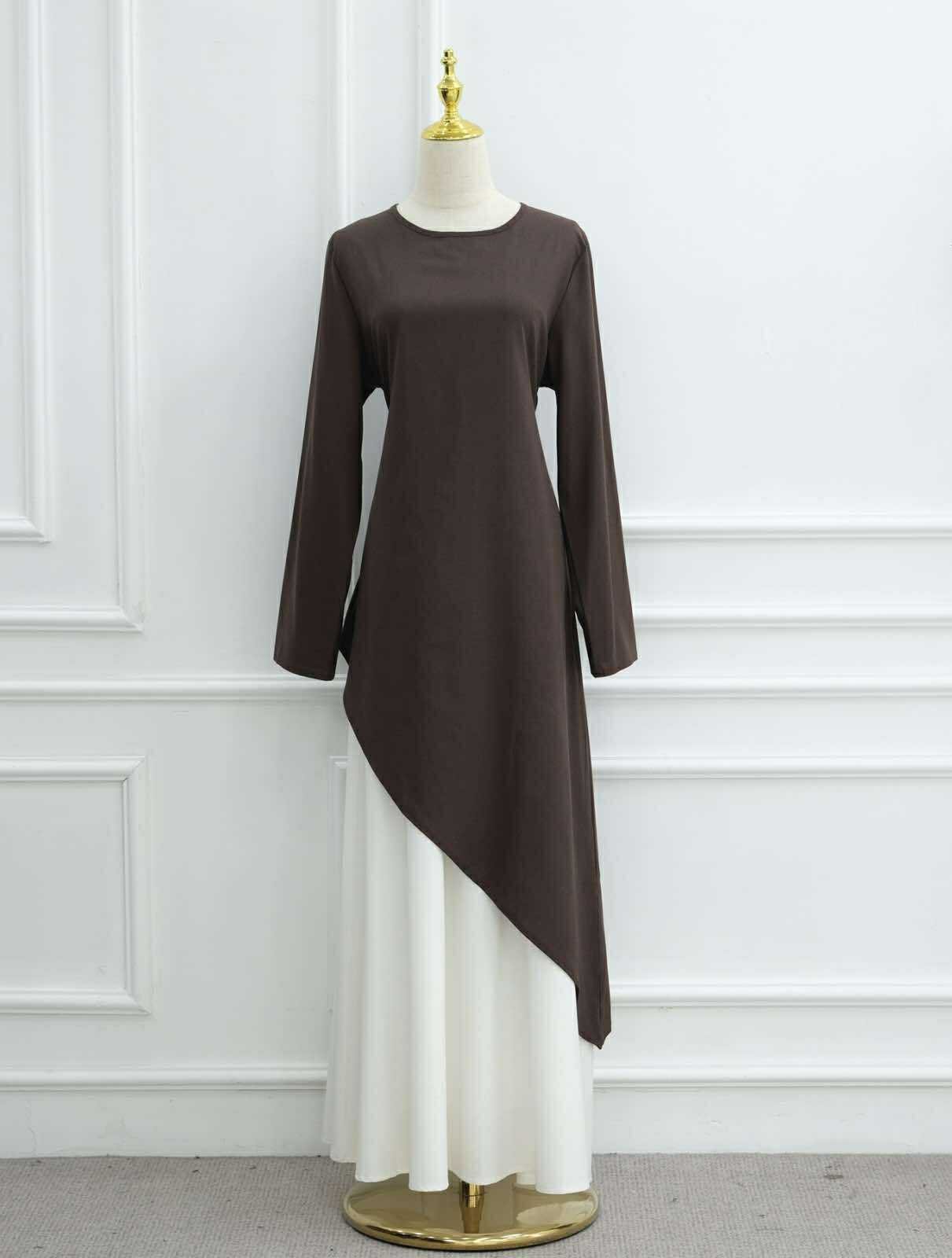 Linen Blend Asymmetrical Top and Skirt Set - Image 4
