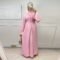2 Pieces Textured Tie-Back Abaya