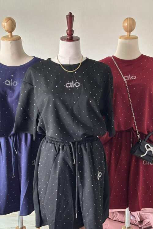 Crystal Studded Alo Lounge Set – IN STOCK