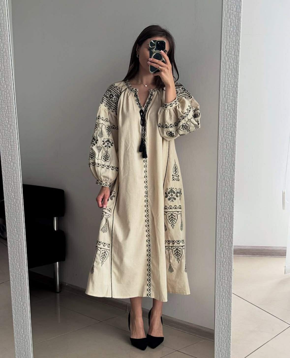 Bohemian Embroidered Tassel Maxi Dress - Image 3