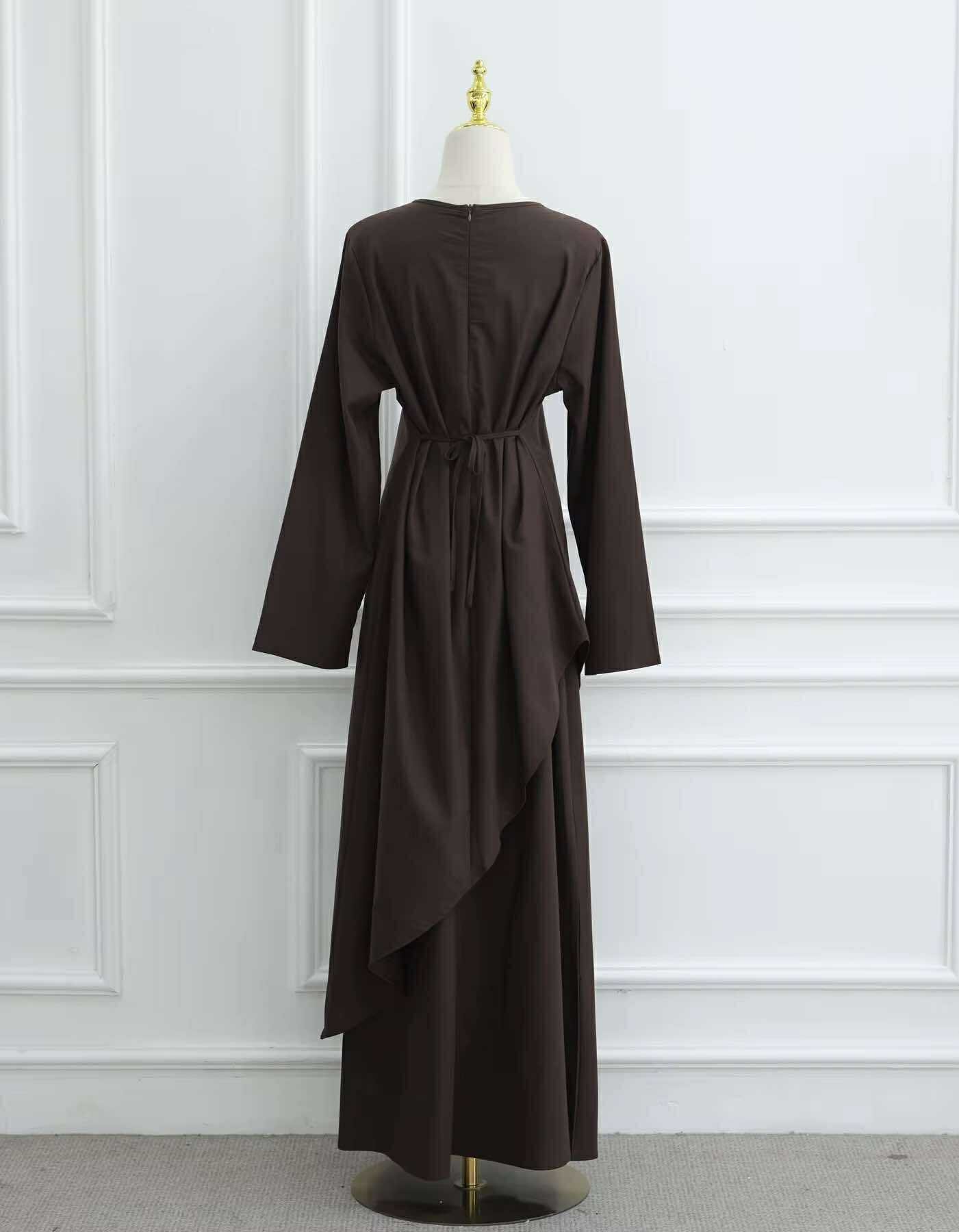 Linen Blend Asymmetrical Top and Skirt Set - Image 5