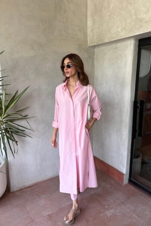 Linen Cotton Shirt Dress Set – IN STOCK