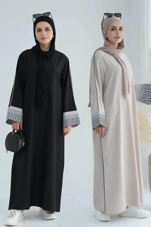 Kuffiyeh Cuff Straight Abaya
