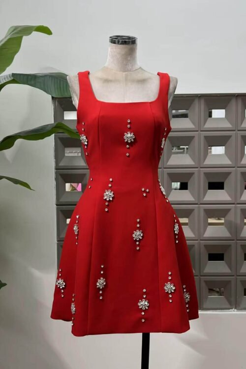 Crystal Bow Fit & Flare Dress – IN STOCK