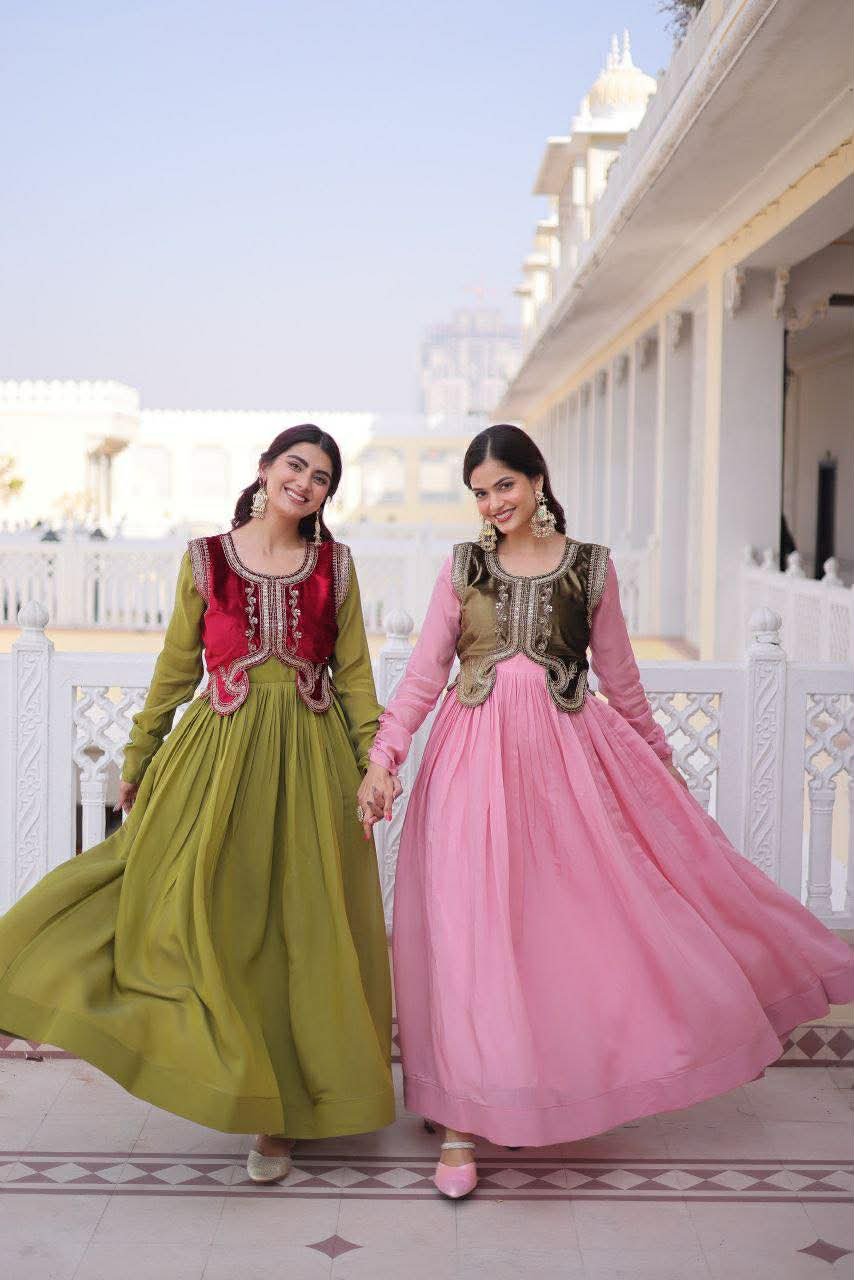 Gulnaar Noor Gown with Vest