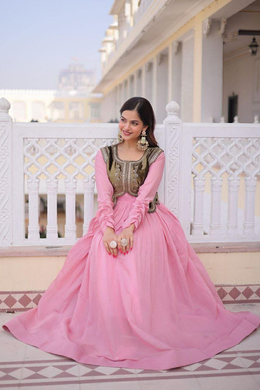 Gulnaar Noor Gown with Vest - Image 3