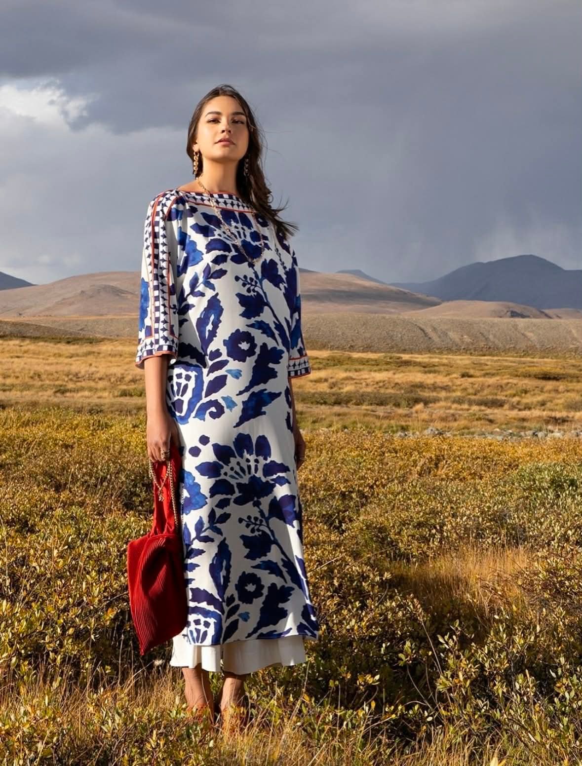 Azure Meadow Printed Suit – IN STOCK