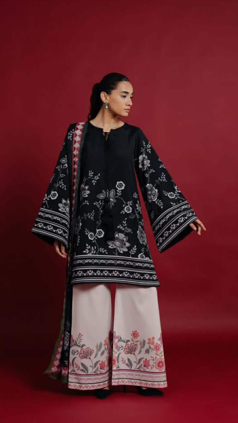 Noir Blossom 3-Piece Suit - IN STOCK