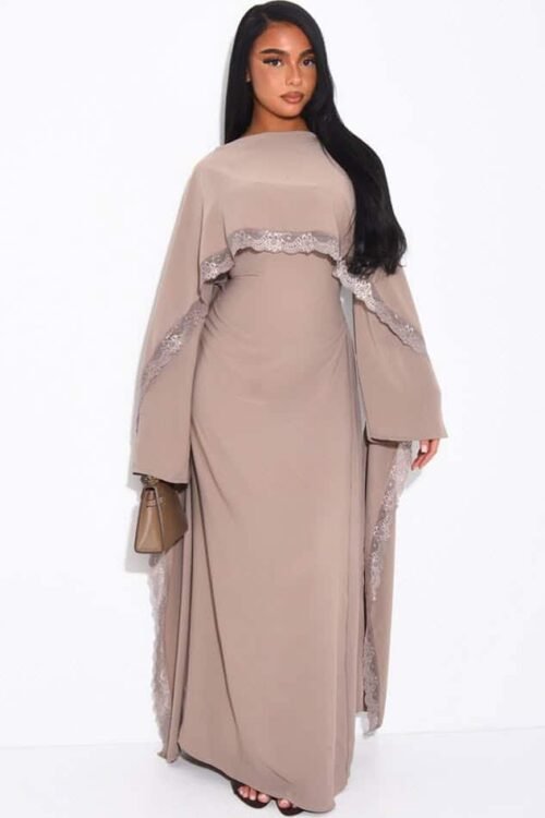 Layali Lace Cape Dress