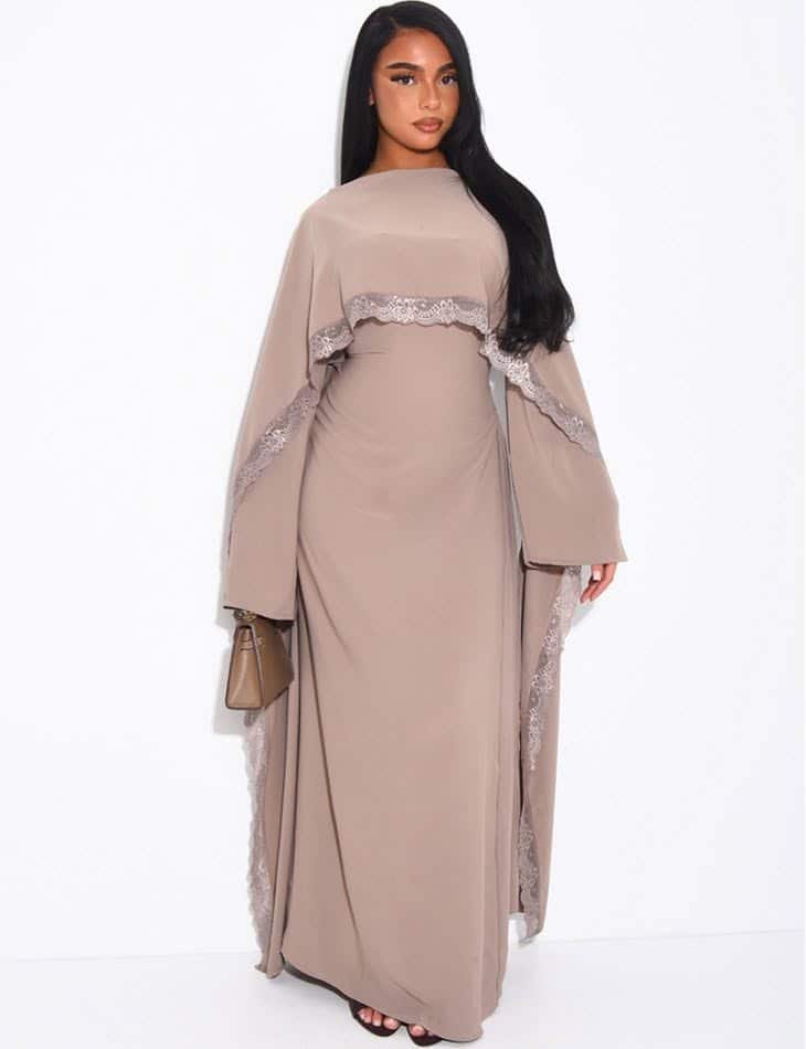 Layali Lace Cape Dress